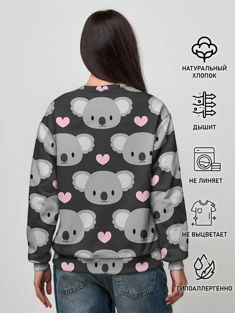 Женский свитшот / Мордочки коал