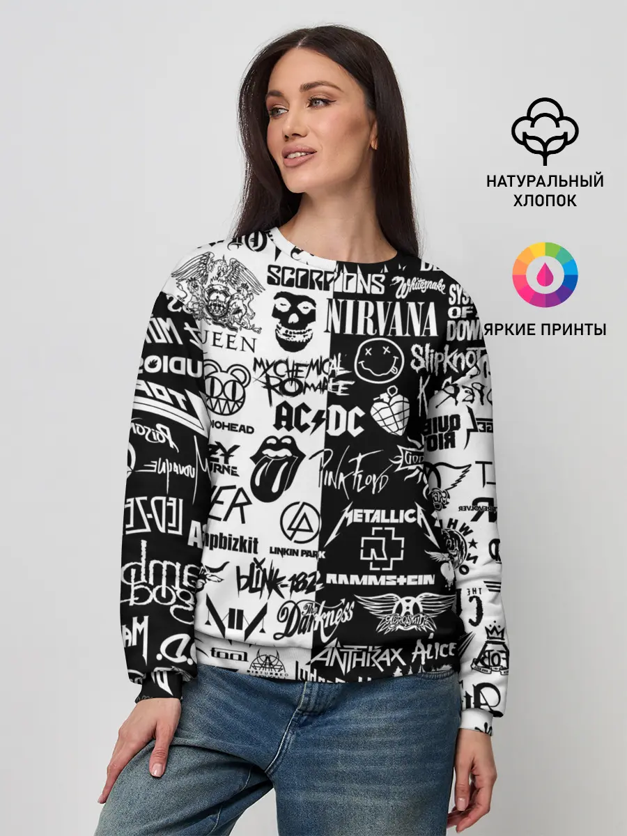 Женский свитшот / Эмблемы Рок Групп