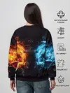 Женский свитшот / Абстракция,Инь-Ян,Огонь,Вода