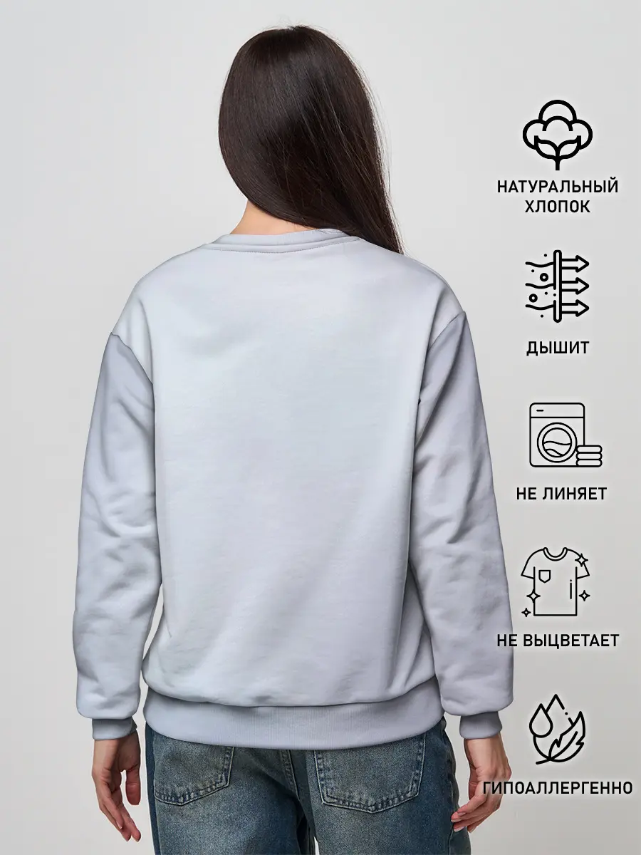 Женский свитшот / Кот в шарфе