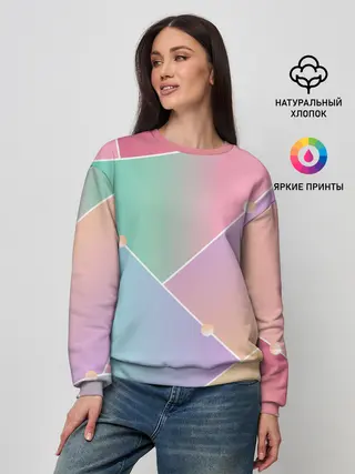 Женский свитшот / Нежные цвета геометрии