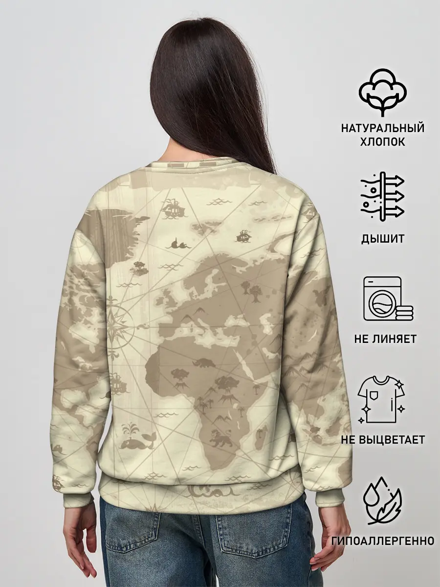 Женский свитшот / Карта мира