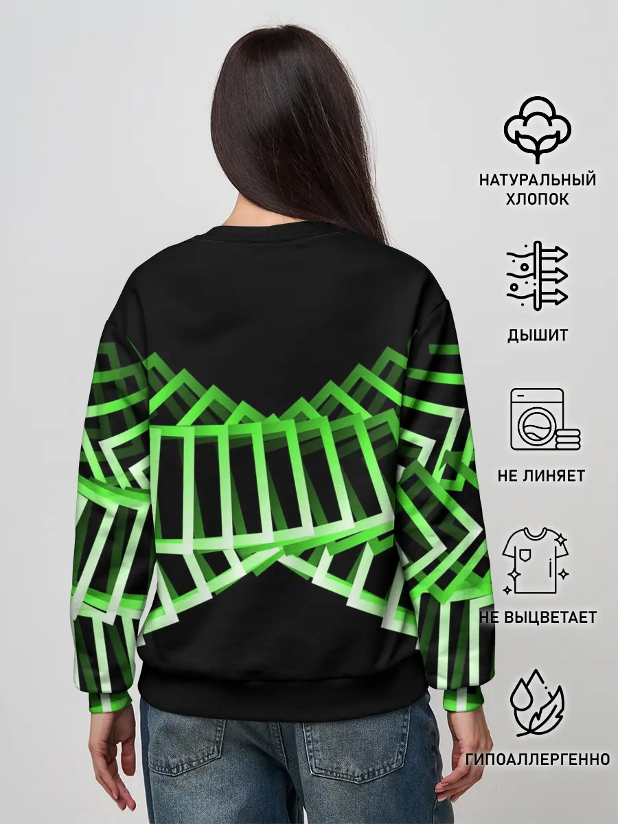 Женский свитшот / Неоновые квадраты