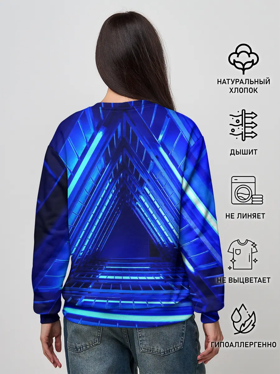 Женский свитшот / Неоновый тоннель