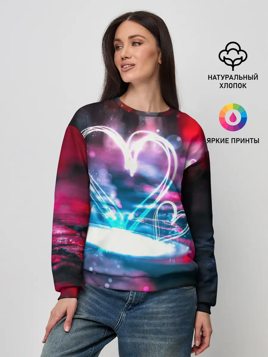 Женский свитшот / Неоновое сердце