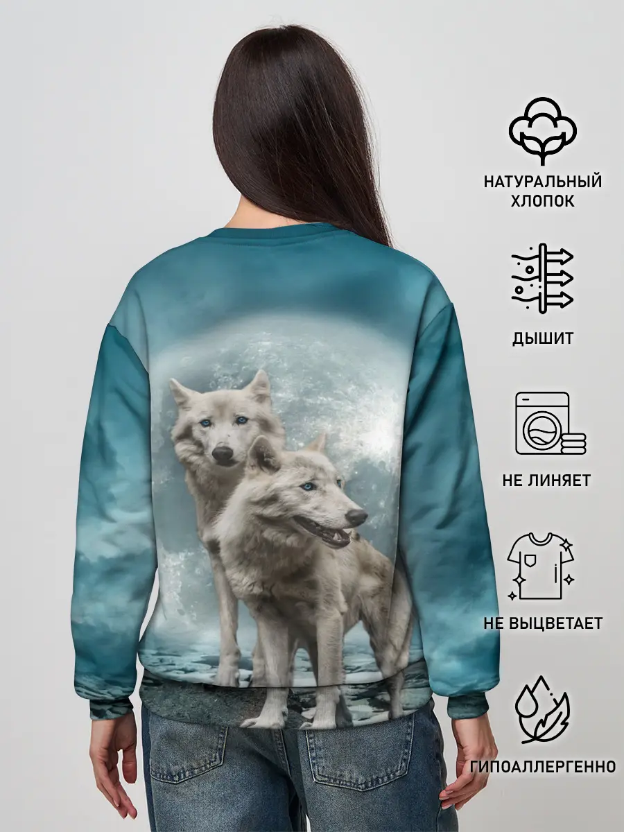 Женский свитшот / Волки альбиносы