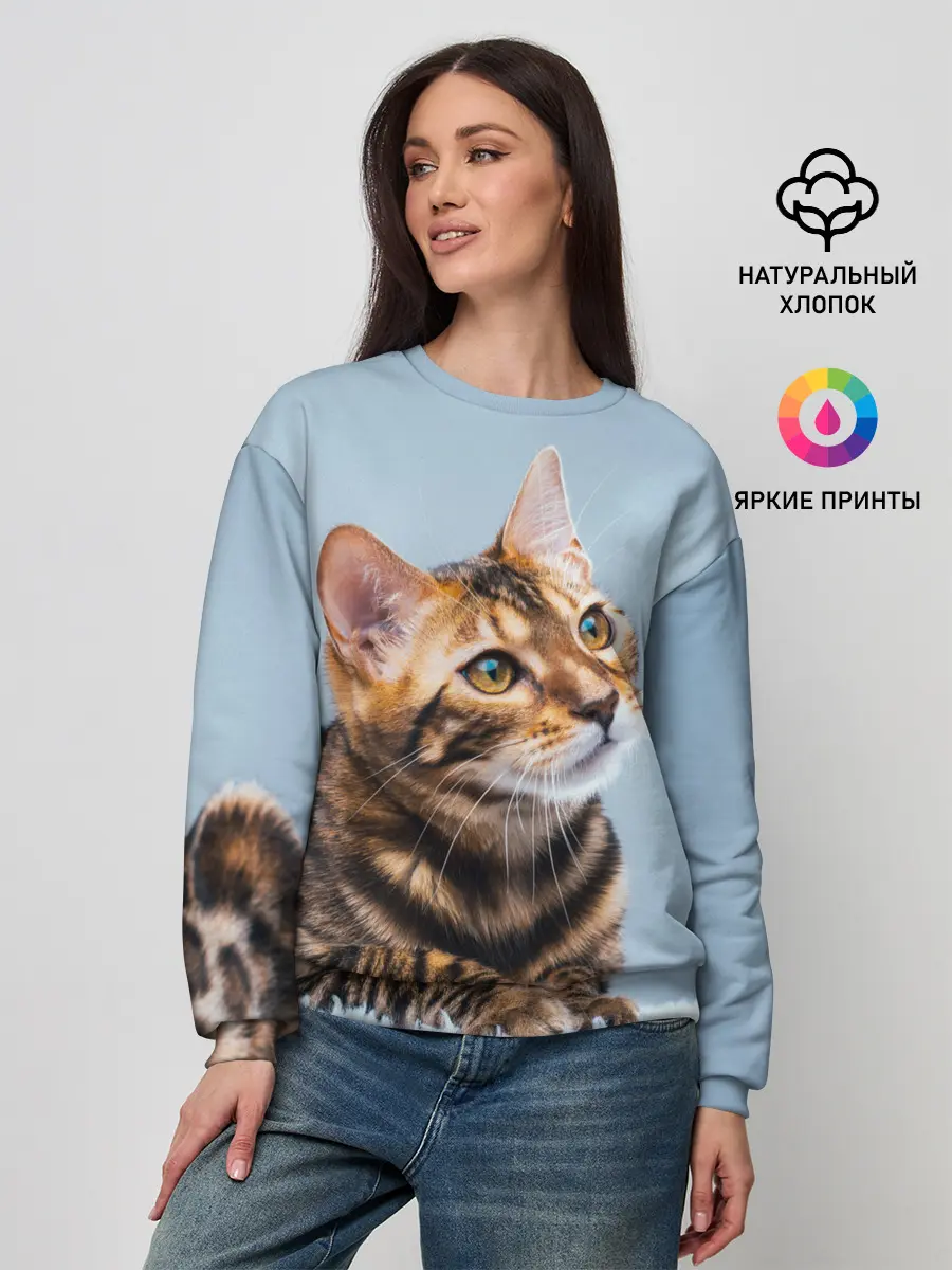 Женский свитшот / Бенгальский кот