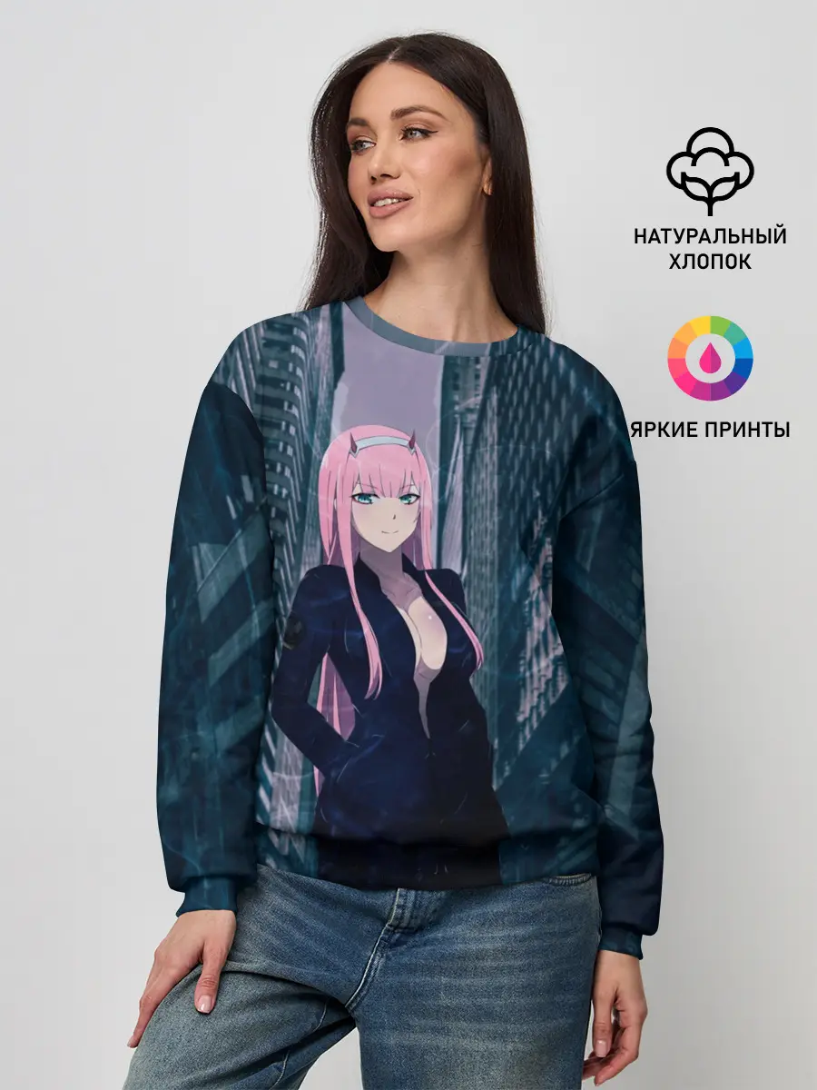 Женский свитшот / Zero Two в большом городе