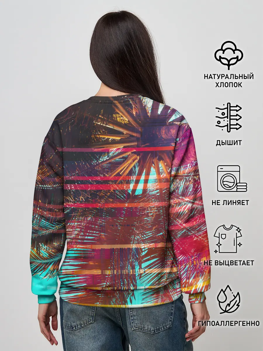 Женский свитшот / Palm glitch art