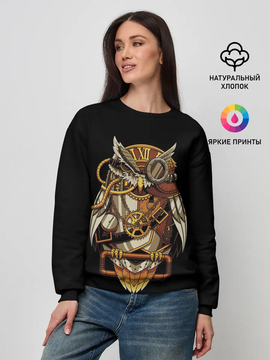 Женский свитшот / Сова с моноклем