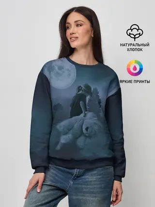 Женский свитшот / Девочка и полнолуние