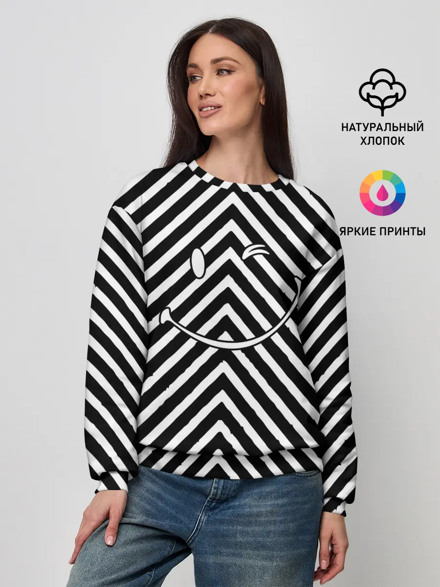 Женский свитшот / Ulybaka BlackWhite