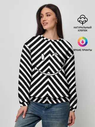 Женский свитшот / Ulybaka BlackWhite
