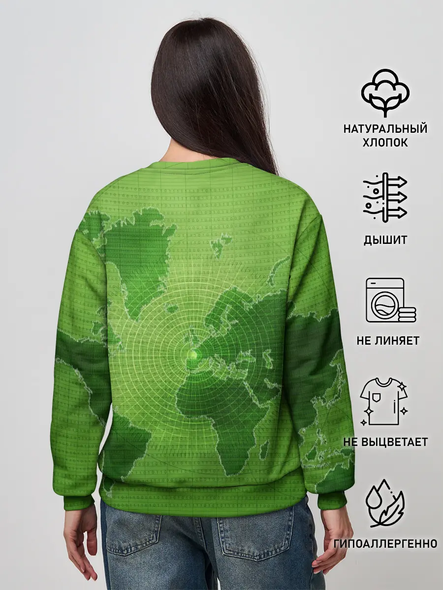 Женский свитшот / Карта мира