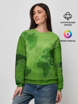 Женский свитшот / Карта мира
