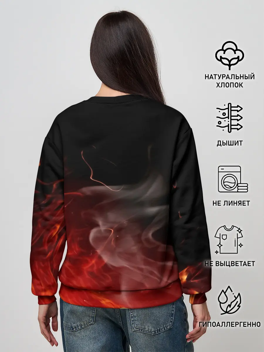 Женский свитшот / Незуко Камадо в огне