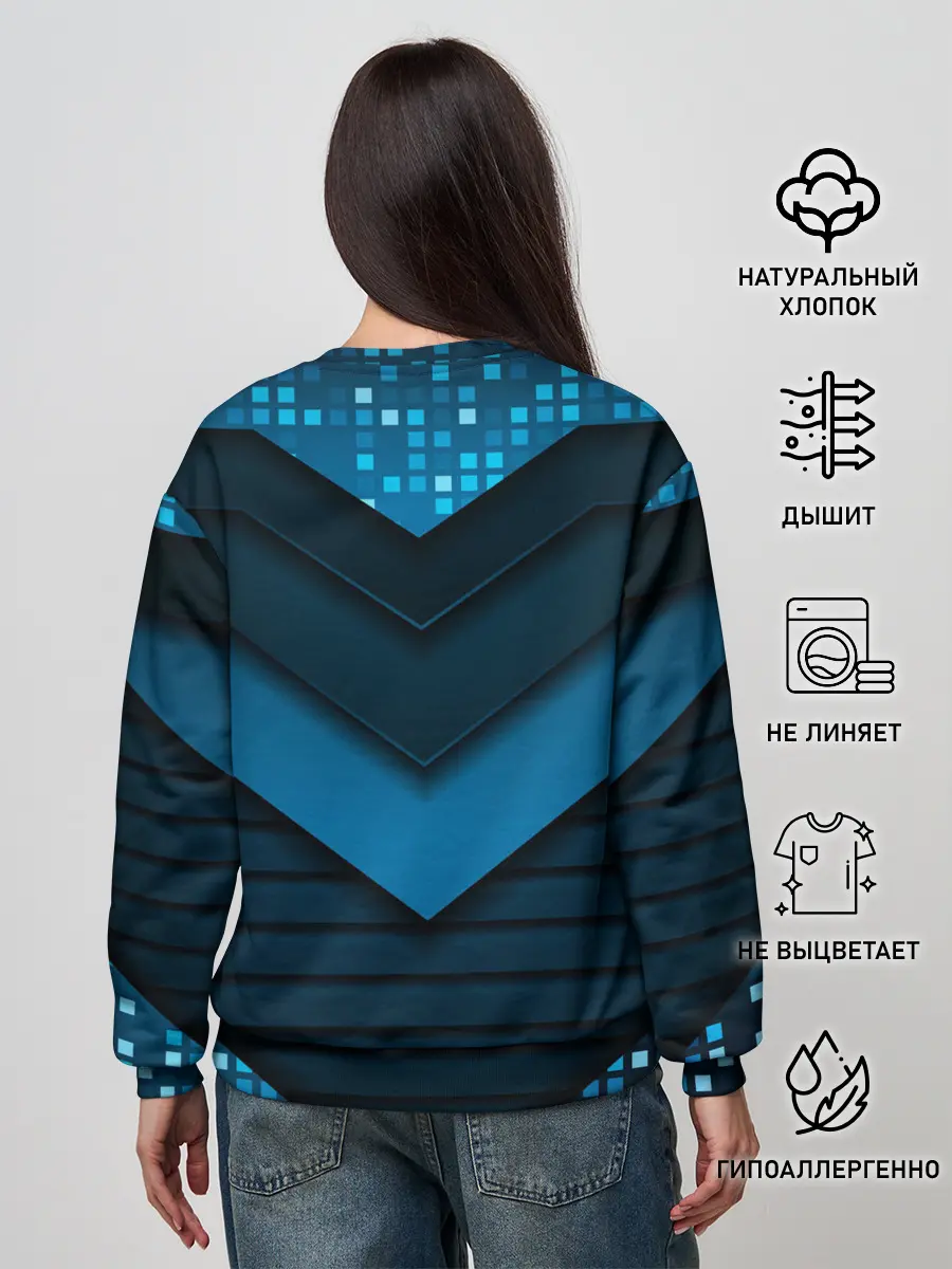 Женский свитшот / 3D luxury blue abstract
