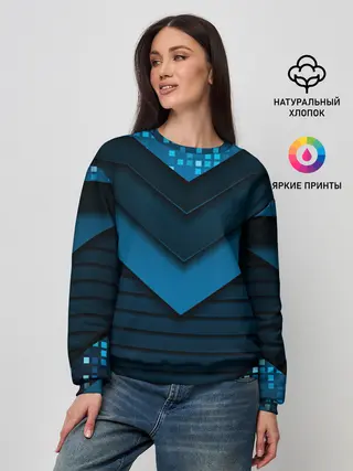 Женский свитшот / 3D luxury blue abstract