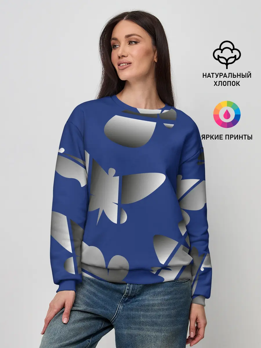 Женский свитшот / градиентные бабочки