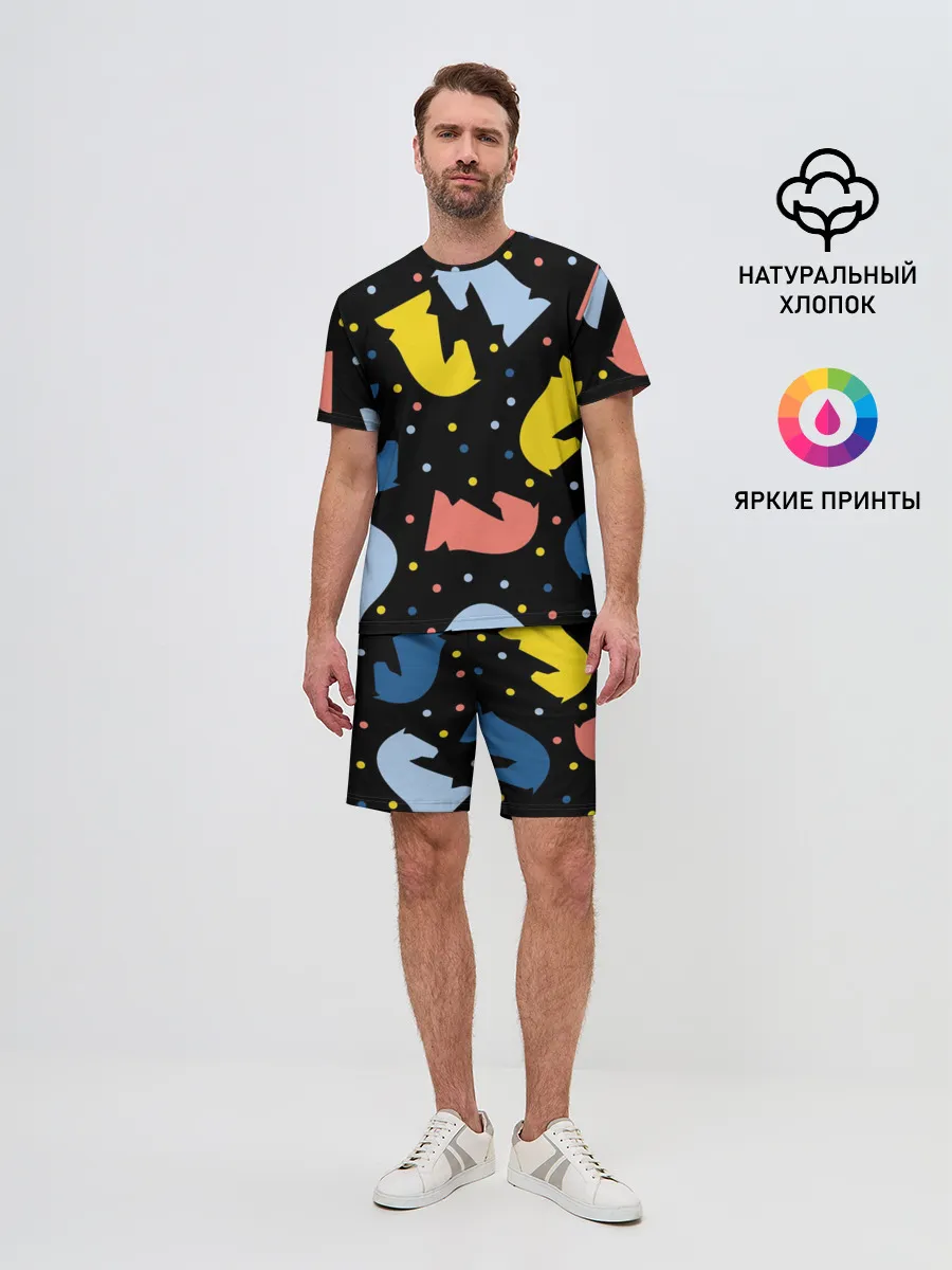 Мужской костюм с шортами / Шахматные фигуры цветные