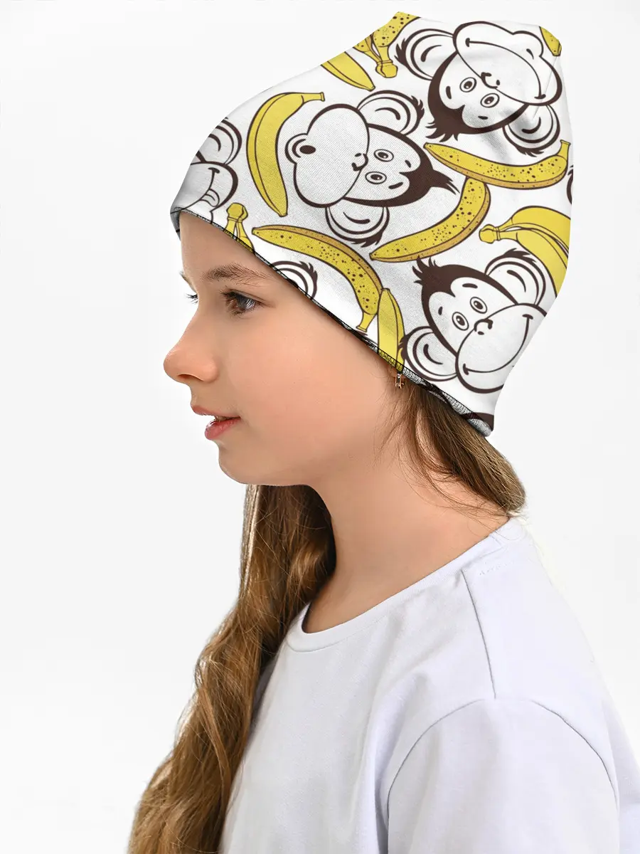 Детская шапка / Обезьянки и бананы