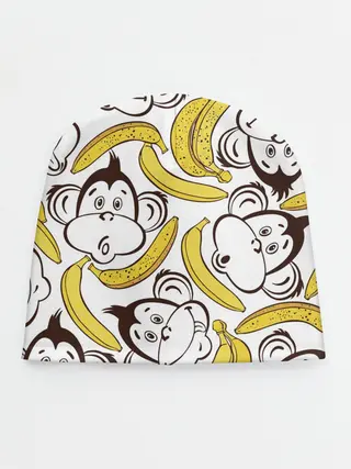 Детская шапка / Обезьянки и бананы