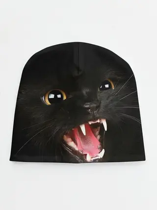 Детская шапка / Черный кот