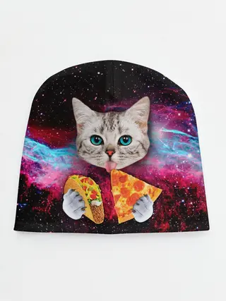 Детская шапка / Кот с едой