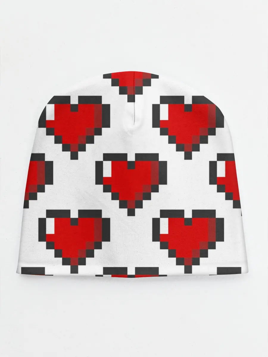 Детская шапка / Пиксельные сердечки