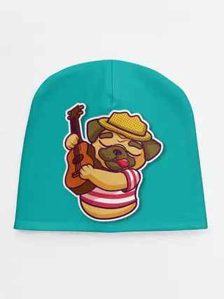 Детская шапка / Мопс музыкант