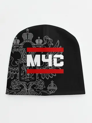 Детская шапка / МЧС белый герб РФ