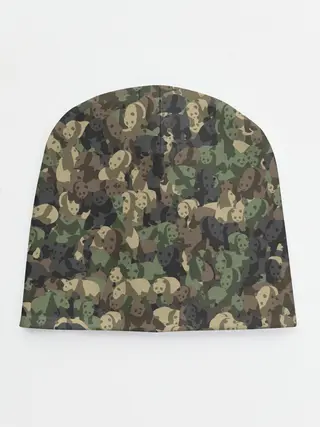 Детская шапка / Камуфляж с пандами