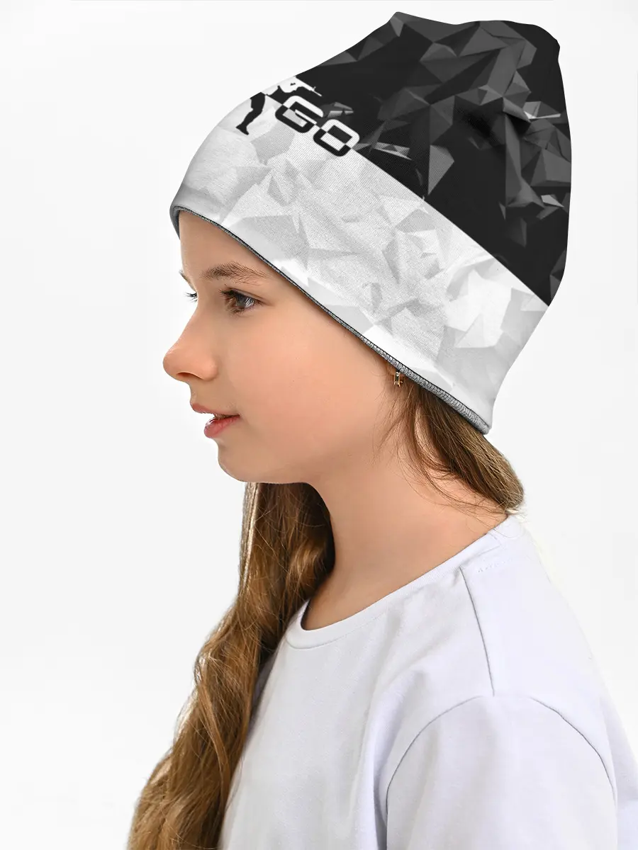 Детская шапка / CS GO BLACK WHITE GEOMETRY