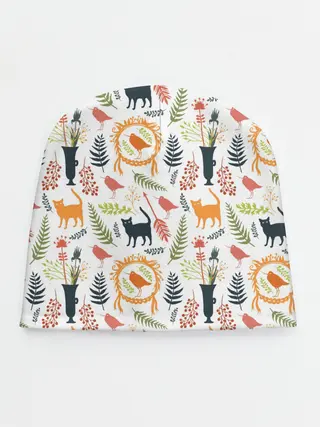 Детская шапка / О кошках и птичках