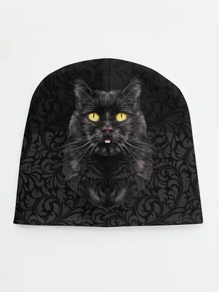 Детская шапка / Чёрный котик