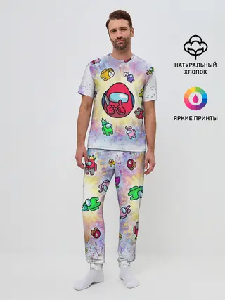 Мужская пижама с брюками / Among us space