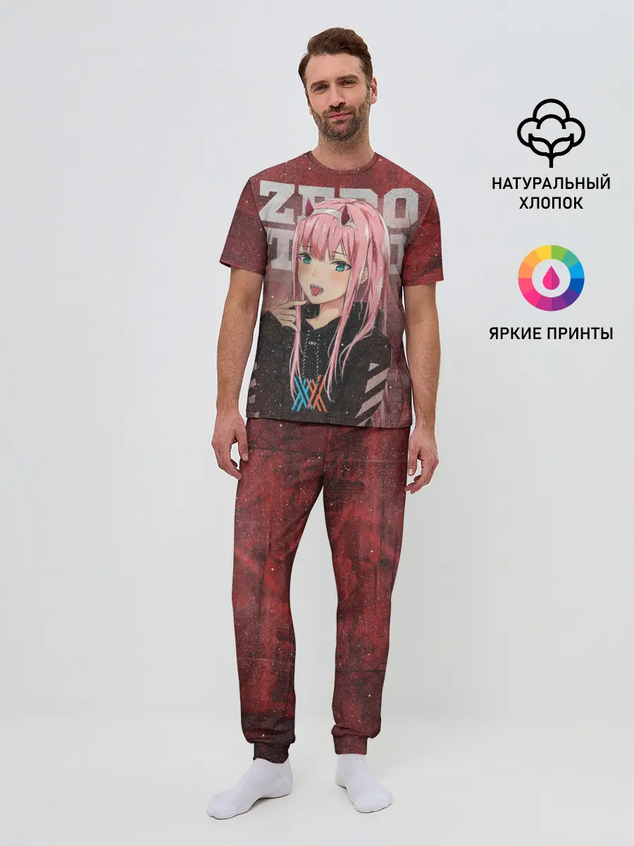 Мужская пижама с брюками / Zero Two в толстовке