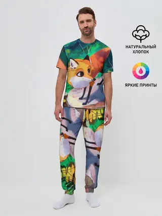 Мужская пижама с брюками / Лисичка