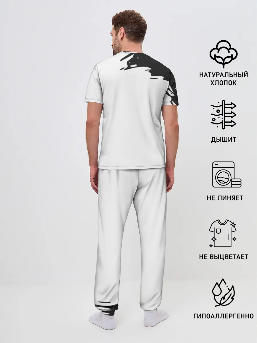 Мужская пижама с брюками / Bleach black & white