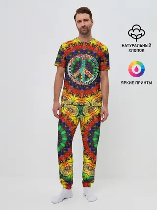 Мужская пижама с брюками / Хиппи
