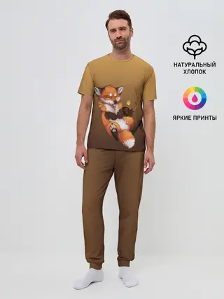Мужская пижама с брюками / Взрывной характер милого лиса