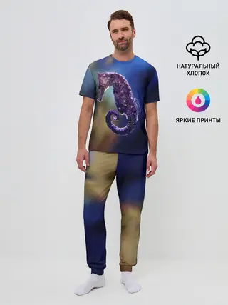 Мужская пижама с брюками / Морской конёк