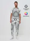Мужская пижама с брюками / Серая абстракция