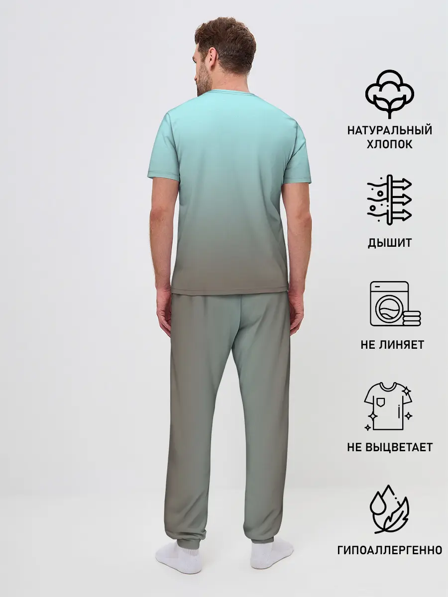 Мужская пижама с брюками / Малыш хаски