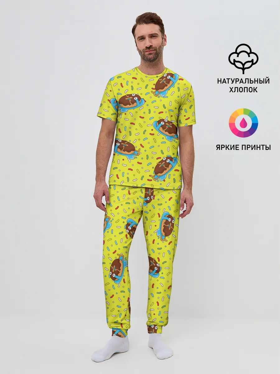 Мужская пижама с брюками / Плачущий пончик