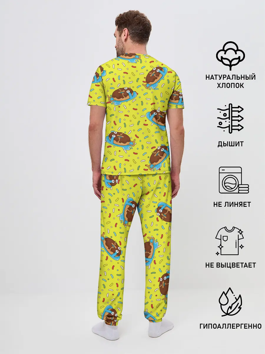 Мужская пижама с брюками / Плачущий пончик