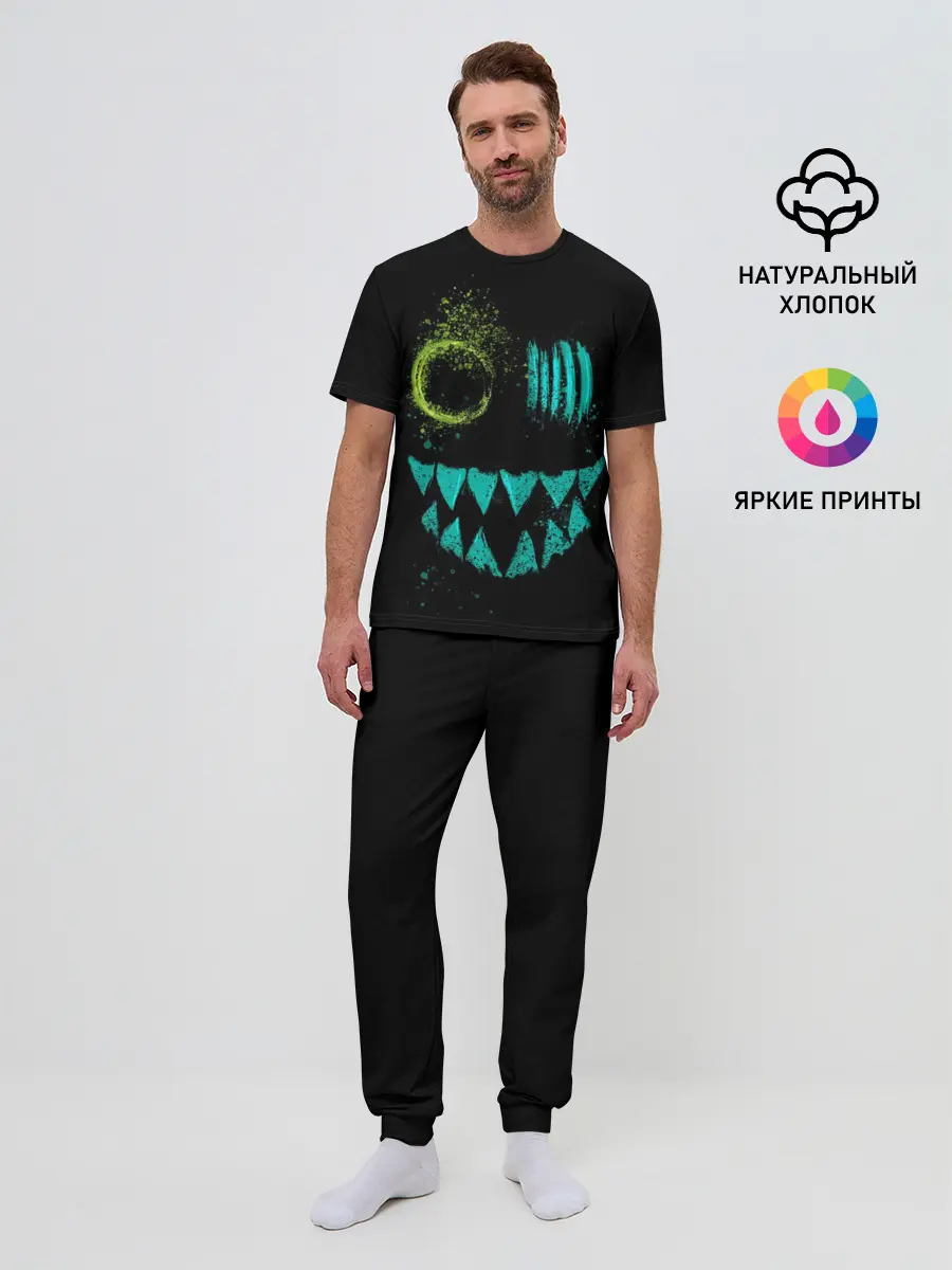 Мужская пижама с брюками / Неоновый Монстр