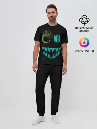 Мужская пижама с брюками / Неоновый Монстр