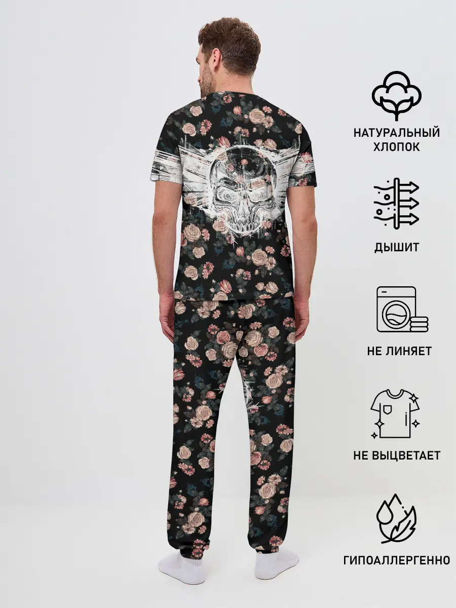 Мужская пижама с брюками / Death and roses