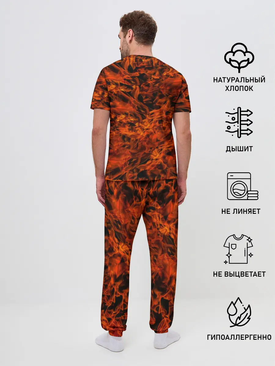 Мужская пижама с брюками / Пламя